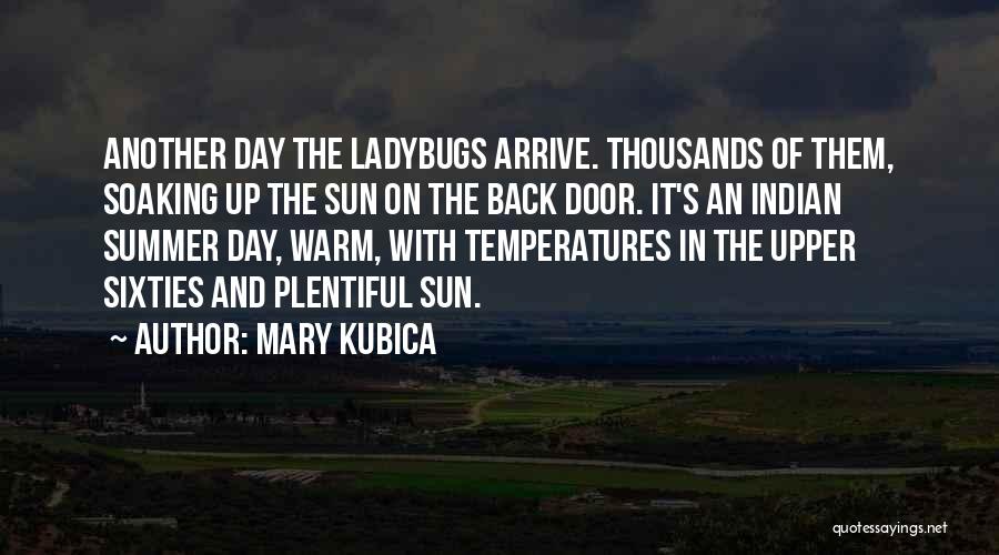 Mary Kubica Quotes: Another Day The Ladybugs Arrive. Thousands Of Them, Soaking Up The Sun On The Back Door. It's An Indian Summer