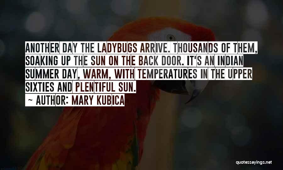 Mary Kubica Quotes: Another Day The Ladybugs Arrive. Thousands Of Them, Soaking Up The Sun On The Back Door. It's An Indian Summer