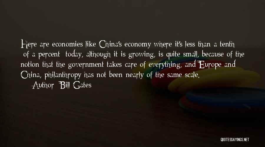 Bill Gates Quotes: Here Are Economies Like China's Economy Where It's Less Than A Tenth [of A Percent] Today, Although It Is Growing,