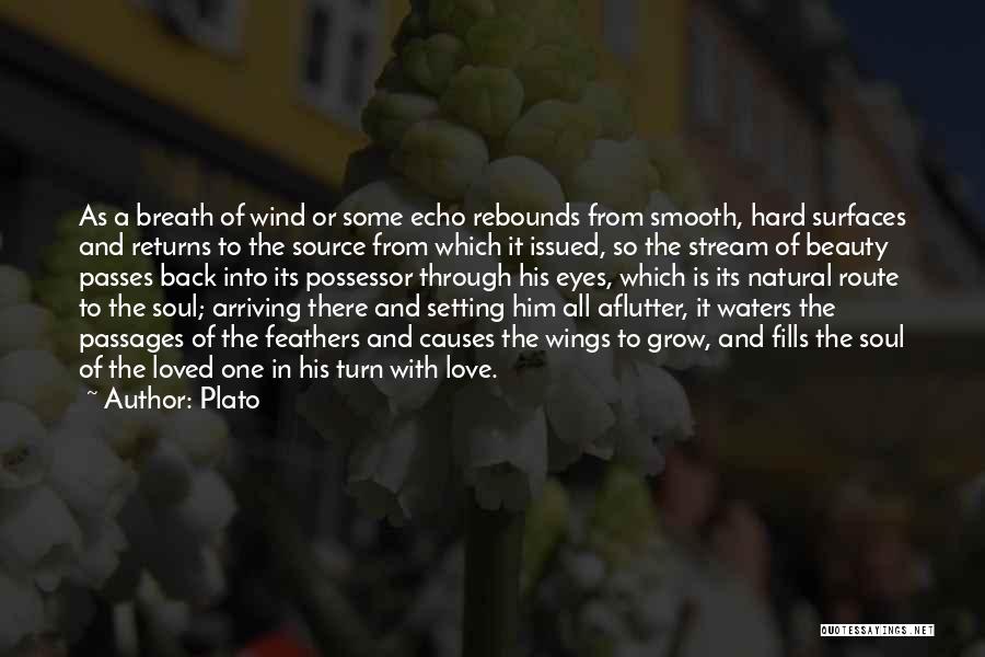 Plato Quotes: As A Breath Of Wind Or Some Echo Rebounds From Smooth, Hard Surfaces And Returns To The Source From Which