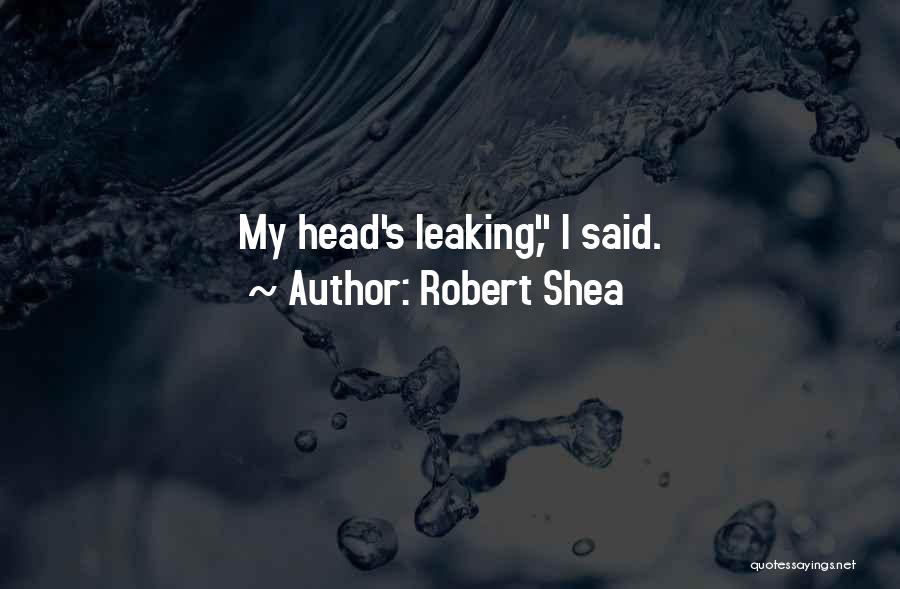 Robert Shea Quotes: My Head's Leaking, I Said.