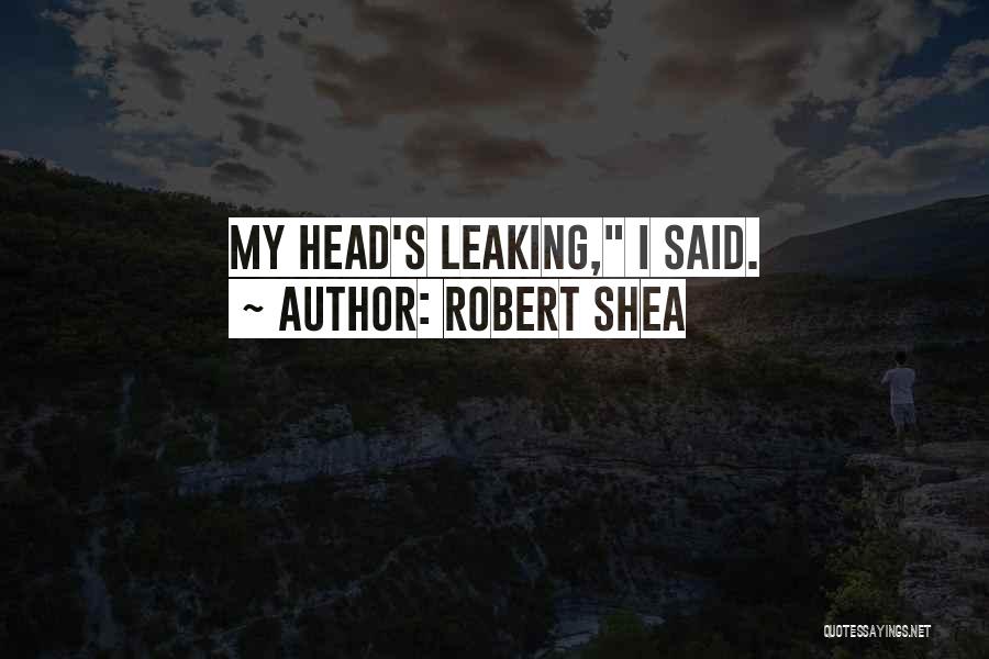 Robert Shea Quotes: My Head's Leaking, I Said.