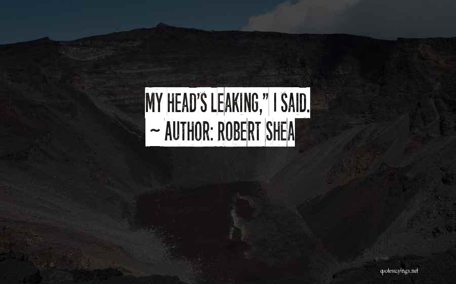 Robert Shea Quotes: My Head's Leaking, I Said.