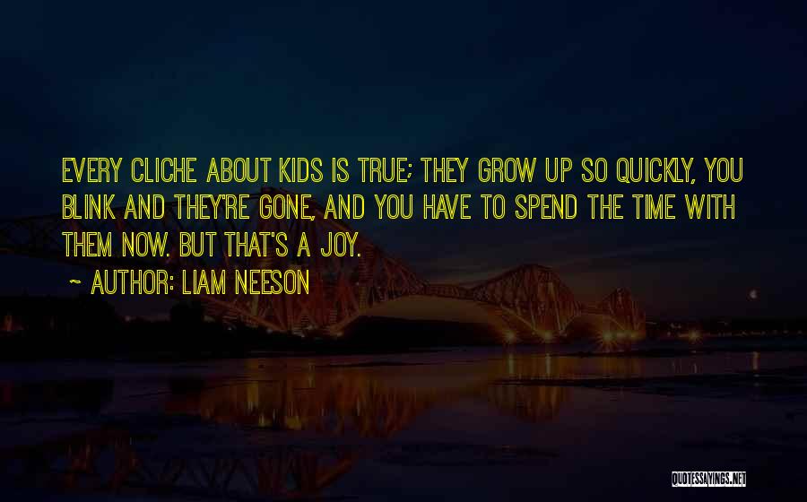 Liam Neeson Quotes: Every Cliche About Kids Is True; They Grow Up So Quickly, You Blink And They're Gone, And You Have To