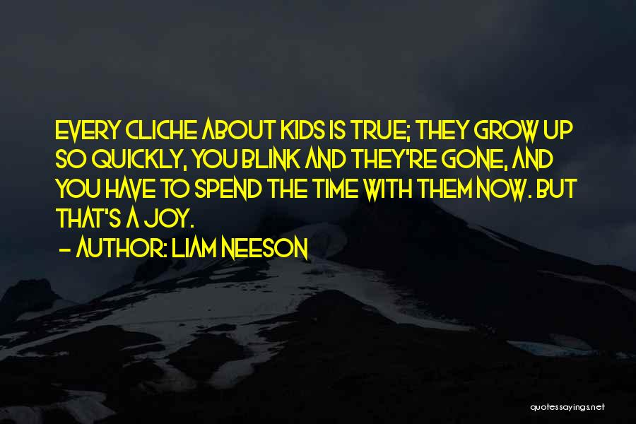 Liam Neeson Quotes: Every Cliche About Kids Is True; They Grow Up So Quickly, You Blink And They're Gone, And You Have To