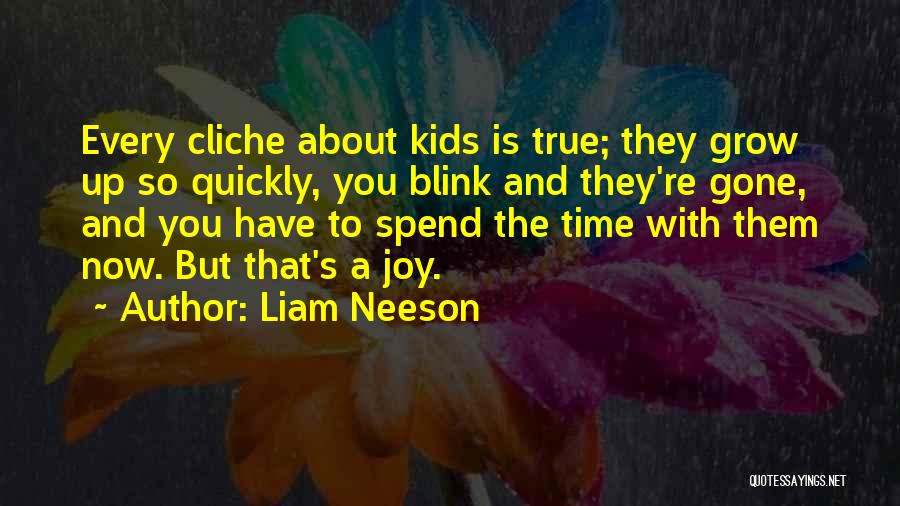 Liam Neeson Quotes: Every Cliche About Kids Is True; They Grow Up So Quickly, You Blink And They're Gone, And You Have To