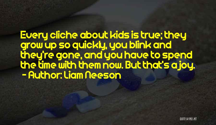 Liam Neeson Quotes: Every Cliche About Kids Is True; They Grow Up So Quickly, You Blink And They're Gone, And You Have To