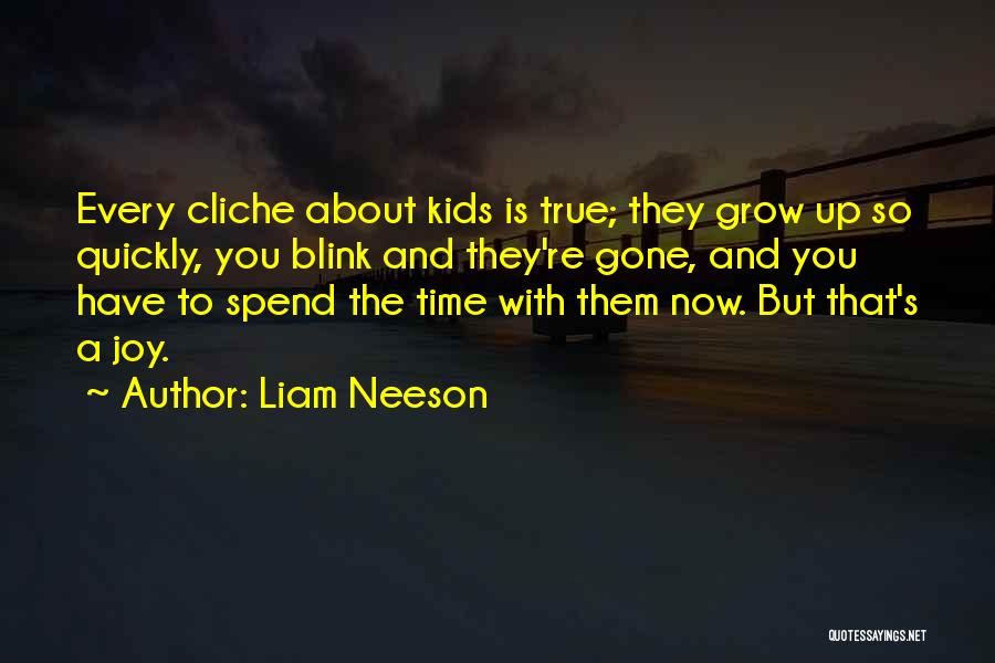 Liam Neeson Quotes: Every Cliche About Kids Is True; They Grow Up So Quickly, You Blink And They're Gone, And You Have To