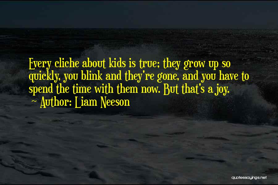 Liam Neeson Quotes: Every Cliche About Kids Is True; They Grow Up So Quickly, You Blink And They're Gone, And You Have To