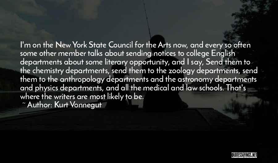 Kurt Vonnegut Quotes: I'm On The New York State Council For The Arts Now, And Every So Often Some Other Member Talks About