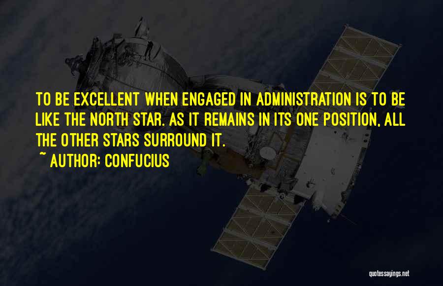Confucius Quotes: To Be Excellent When Engaged In Administration Is To Be Like The North Star. As It Remains In Its One