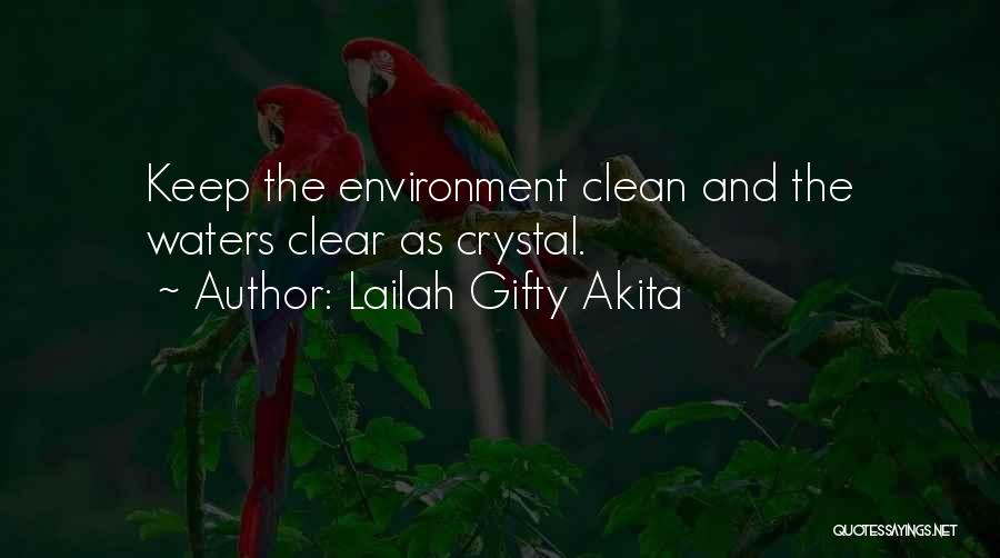 Lailah Gifty Akita Quotes: Keep The Environment Clean And The Waters Clear As Crystal.