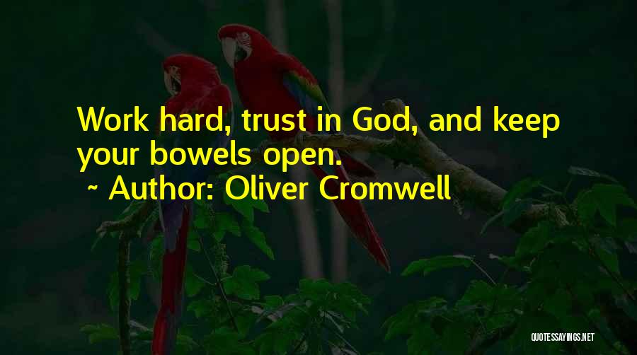 Oliver Cromwell Quotes: Work Hard, Trust In God, And Keep Your Bowels Open.