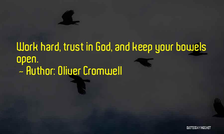 Oliver Cromwell Quotes: Work Hard, Trust In God, And Keep Your Bowels Open.