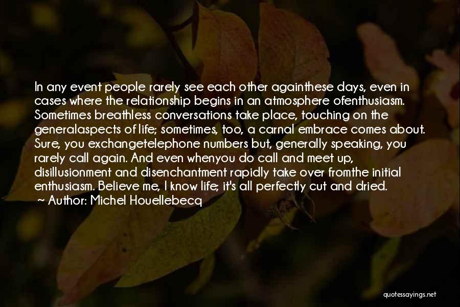 Michel Houellebecq Quotes: In Any Event People Rarely See Each Other Againthese Days, Even In Cases Where The Relationship Begins In An Atmosphere