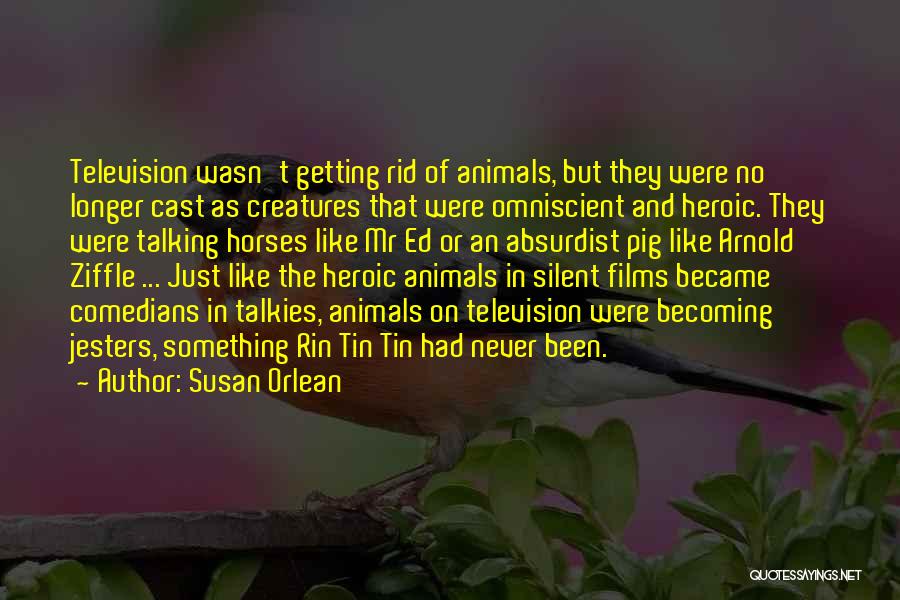 Susan Orlean Quotes: Television Wasn't Getting Rid Of Animals, But They Were No Longer Cast As Creatures That Were Omniscient And Heroic. They