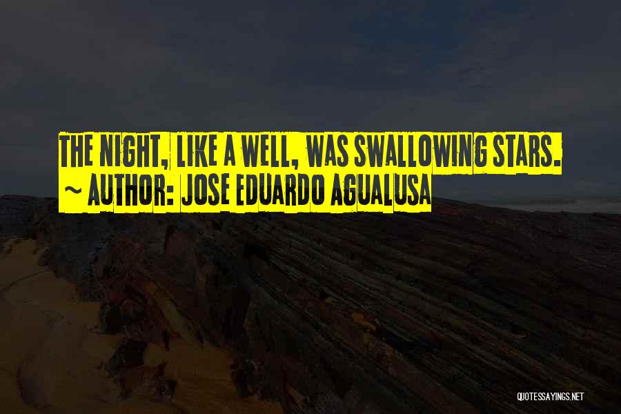Jose Eduardo Agualusa Quotes: The Night, Like A Well, Was Swallowing Stars.