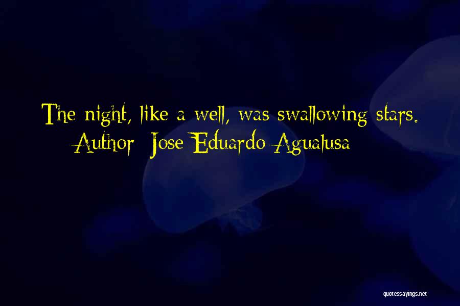 Jose Eduardo Agualusa Quotes: The Night, Like A Well, Was Swallowing Stars.