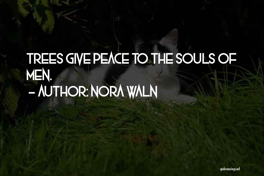 Nora Waln Quotes: Trees Give Peace To The Souls Of Men.