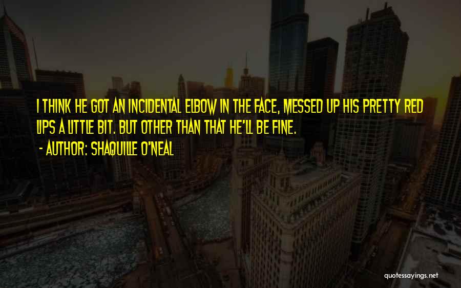 Shaquille O'Neal Quotes: I Think He Got An Incidental Elbow In The Face, Messed Up His Pretty Red Lips A Little Bit. But