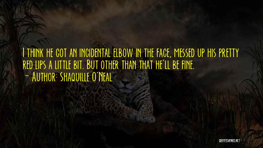 Shaquille O'Neal Quotes: I Think He Got An Incidental Elbow In The Face, Messed Up His Pretty Red Lips A Little Bit. But