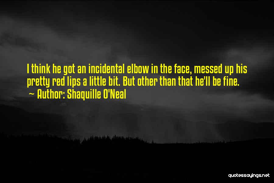 Shaquille O'Neal Quotes: I Think He Got An Incidental Elbow In The Face, Messed Up His Pretty Red Lips A Little Bit. But