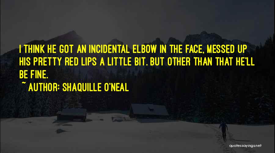 Shaquille O'Neal Quotes: I Think He Got An Incidental Elbow In The Face, Messed Up His Pretty Red Lips A Little Bit. But