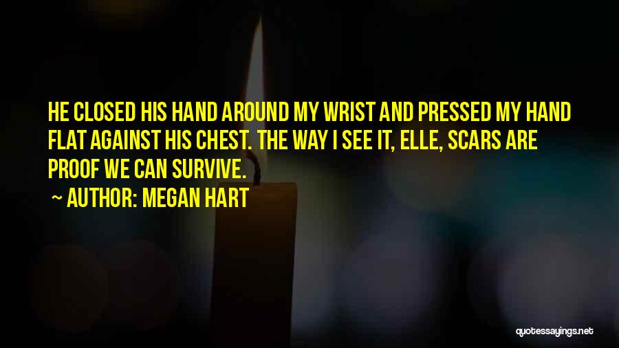 Megan Hart Quotes: He Closed His Hand Around My Wrist And Pressed My Hand Flat Against His Chest. The Way I See It,