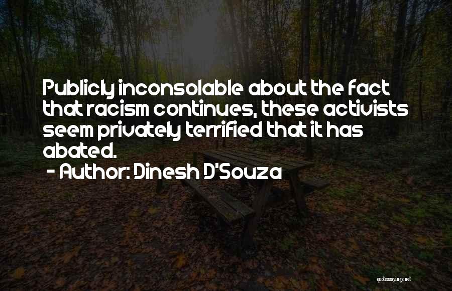 Dinesh D'Souza Quotes: Publicly Inconsolable About The Fact That Racism Continues, These Activists Seem Privately Terrified That It Has Abated.