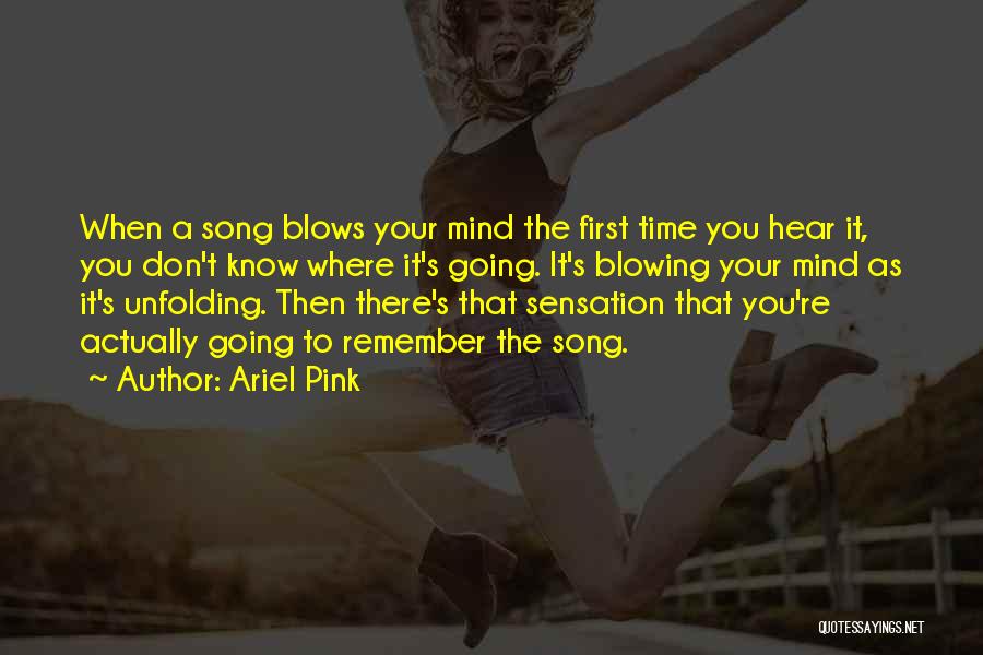 Ariel Pink Quotes: When A Song Blows Your Mind The First Time You Hear It, You Don't Know Where It's Going. It's Blowing