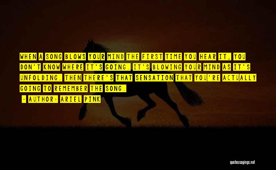 Ariel Pink Quotes: When A Song Blows Your Mind The First Time You Hear It, You Don't Know Where It's Going. It's Blowing