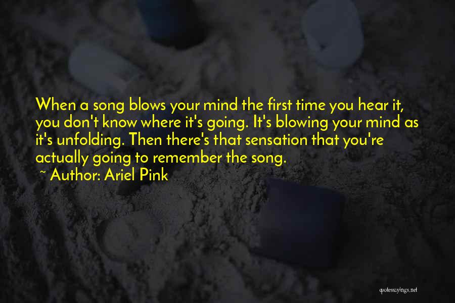 Ariel Pink Quotes: When A Song Blows Your Mind The First Time You Hear It, You Don't Know Where It's Going. It's Blowing