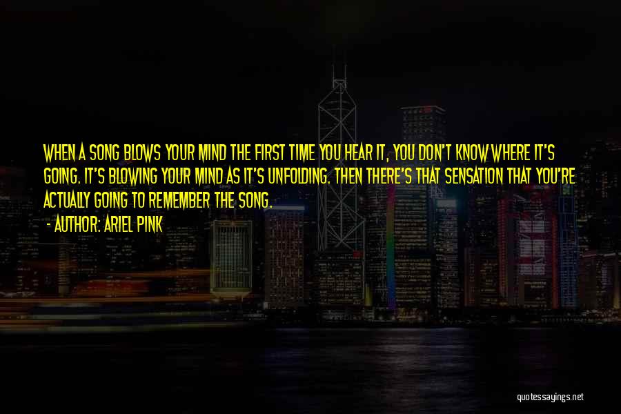 Ariel Pink Quotes: When A Song Blows Your Mind The First Time You Hear It, You Don't Know Where It's Going. It's Blowing