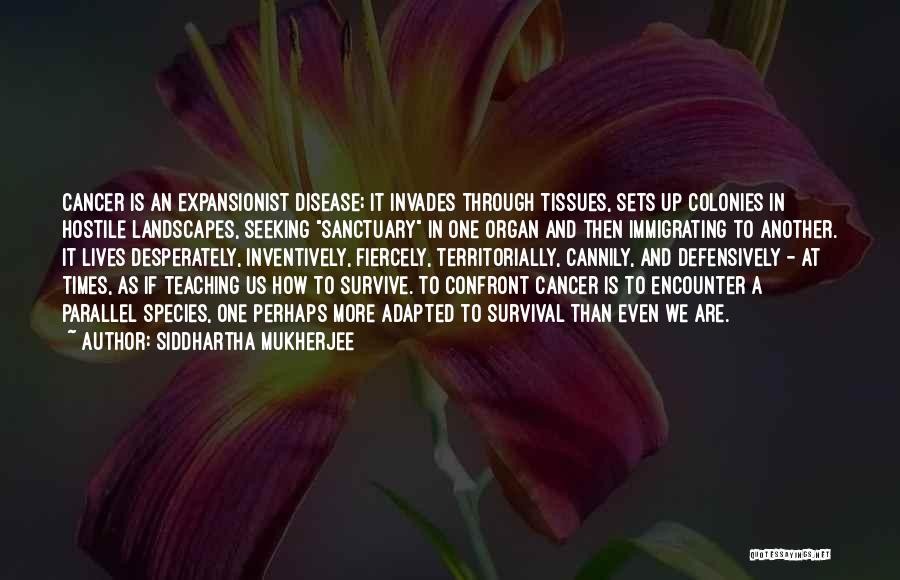 Siddhartha Mukherjee Quotes: Cancer Is An Expansionist Disease; It Invades Through Tissues, Sets Up Colonies In Hostile Landscapes, Seeking Sanctuary In One Organ