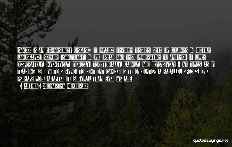 Siddhartha Mukherjee Quotes: Cancer Is An Expansionist Disease; It Invades Through Tissues, Sets Up Colonies In Hostile Landscapes, Seeking Sanctuary In One Organ