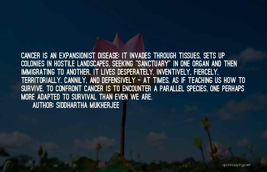 Siddhartha Mukherjee Quotes: Cancer Is An Expansionist Disease; It Invades Through Tissues, Sets Up Colonies In Hostile Landscapes, Seeking Sanctuary In One Organ