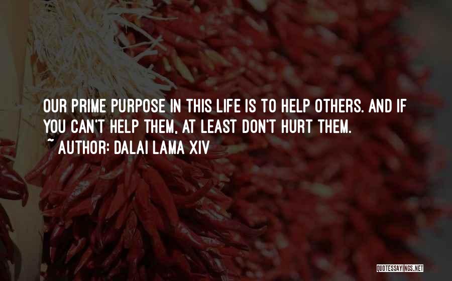 Dalai Lama XIV Quotes: Our Prime Purpose In This Life Is To Help Others. And If You Can't Help Them, At Least Don't Hurt