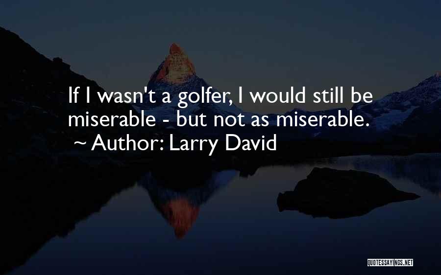 Larry David Quotes: If I Wasn't A Golfer, I Would Still Be Miserable - But Not As Miserable.