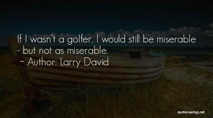 Larry David Quotes: If I Wasn't A Golfer, I Would Still Be Miserable - But Not As Miserable.
