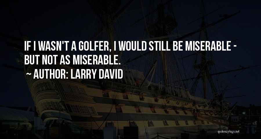 Larry David Quotes: If I Wasn't A Golfer, I Would Still Be Miserable - But Not As Miserable.