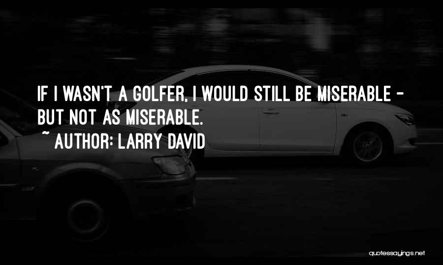 Larry David Quotes: If I Wasn't A Golfer, I Would Still Be Miserable - But Not As Miserable.