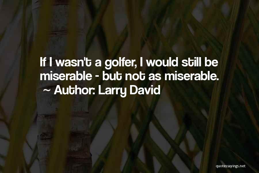 Larry David Quotes: If I Wasn't A Golfer, I Would Still Be Miserable - But Not As Miserable.