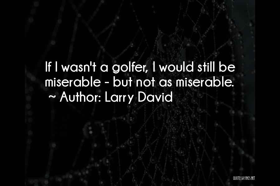 Larry David Quotes: If I Wasn't A Golfer, I Would Still Be Miserable - But Not As Miserable.
