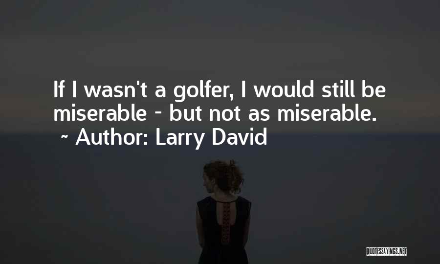 Larry David Quotes: If I Wasn't A Golfer, I Would Still Be Miserable - But Not As Miserable.