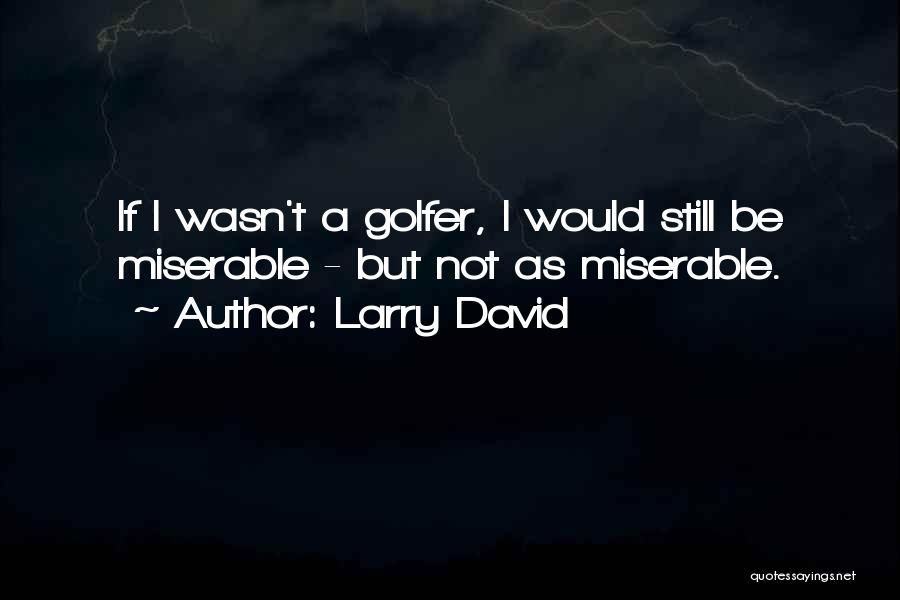 Larry David Quotes: If I Wasn't A Golfer, I Would Still Be Miserable - But Not As Miserable.