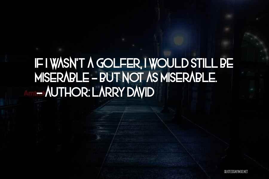 Larry David Quotes: If I Wasn't A Golfer, I Would Still Be Miserable - But Not As Miserable.