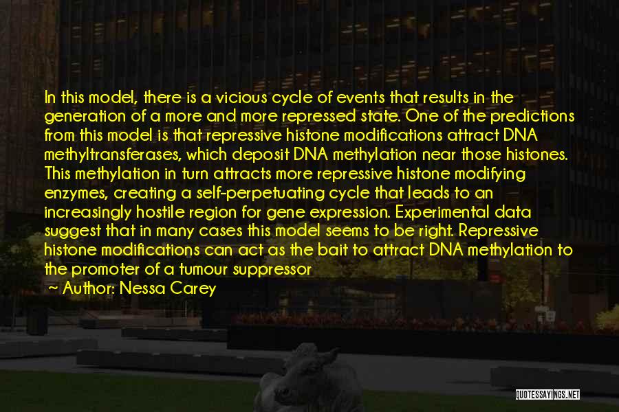 Nessa Carey Quotes: In This Model, There Is A Vicious Cycle Of Events That Results In The Generation Of A More And More