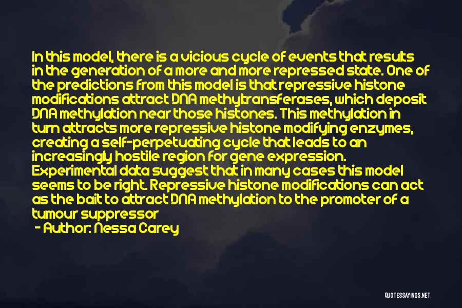 Nessa Carey Quotes: In This Model, There Is A Vicious Cycle Of Events That Results In The Generation Of A More And More