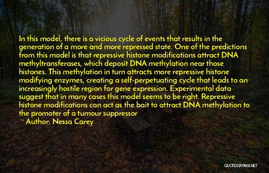 Nessa Carey Quotes: In This Model, There Is A Vicious Cycle Of Events That Results In The Generation Of A More And More