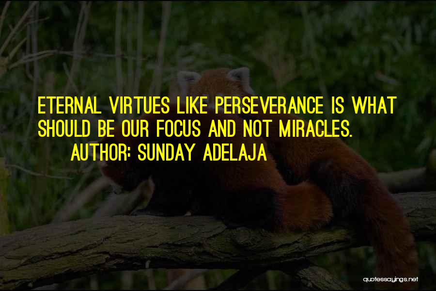 Sunday Adelaja Quotes: Eternal Virtues Like Perseverance Is What Should Be Our Focus And Not Miracles.